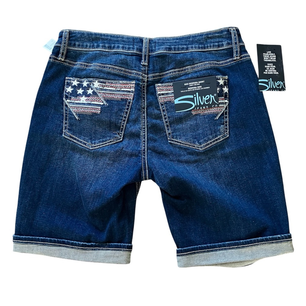 Silver Jeans Co Jean Shorts - Flag on Pockets
